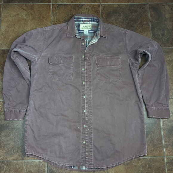 L.L. Bean Heavyweight Shirt Jacket Men’s Purple Large Tall - Picture 1 of 9